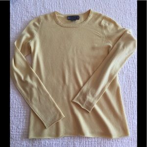 EUC Lulu Bravo yellow cashmere crew neck sweater.